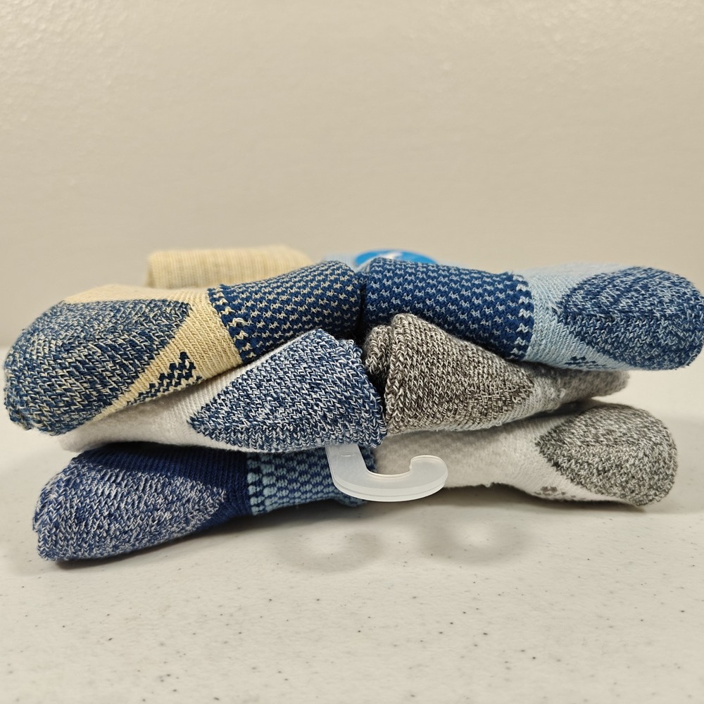 Columbia Athletic Crew Socks 6 Pairs Multicolor Mens Size 6-12 Blue Tan White - Picture 9 of 9